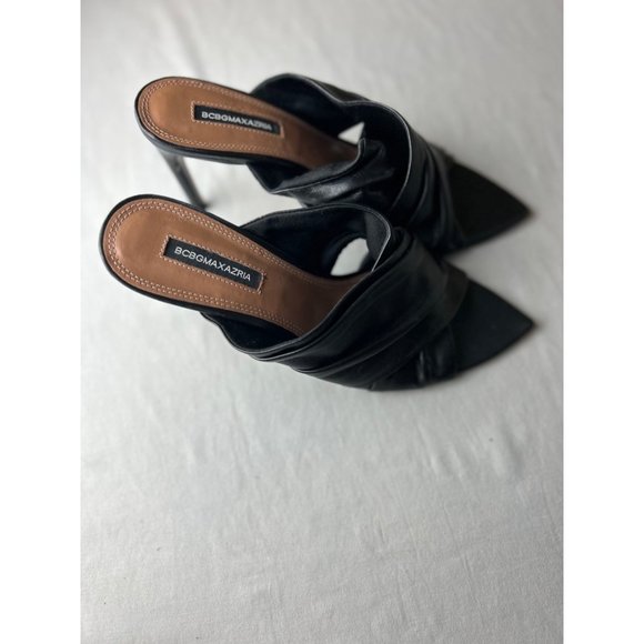 BCBGMAXAZRIA Black Leather Dixie Sandals Size 8 - Picture 2 of 9